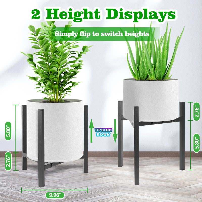 Airpark Plant Stand Indoor Adjustable  Metal Modern Plant Stand  Heavy Duty Stable Plant Pot Flower Holder Indoor Outdoor Corner  Fit 8 9 10 11 12 inch Pots  Black (Pot & Plant Not Included) - Image 3
